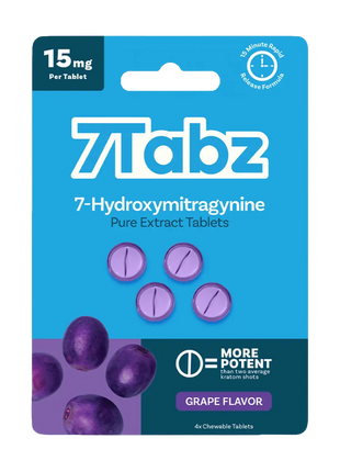 7tabz pure extract chewable tablets grape 15mg 4ct
