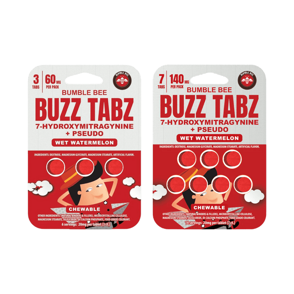 Bumble Bee Buzz Tabz Chewable (3ct / 7ct) - Wet Watermelon | 7-OH + Pseudo Extract