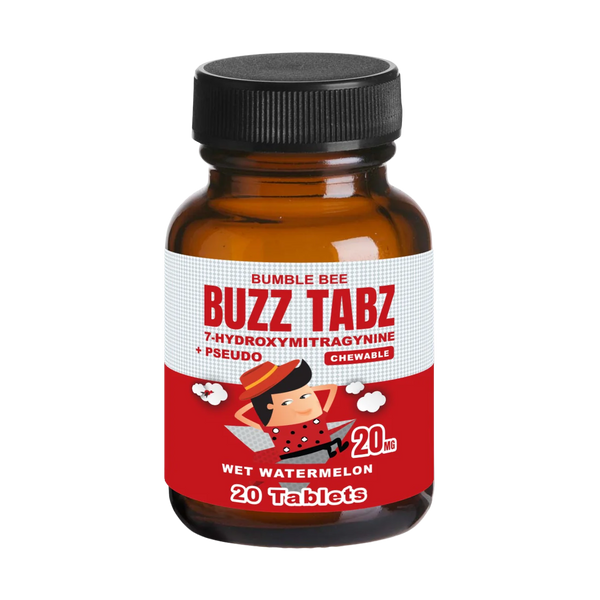 Bumble Bee Buzz Tabz Watermelon (20ct Jar) - 20mg 7-OH + Pseudo Chewables