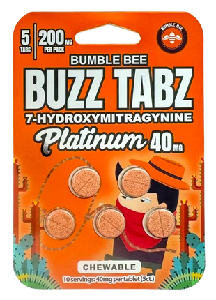 Bumble Bee Buzz Tabz Platinum 40 mg - Tabletas masticables de 7-OH 