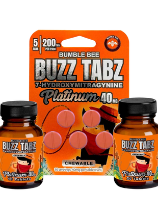 Bumble Bee Buzz Tabz Platinum 40 mg - Tabletas masticables de 7-OH 