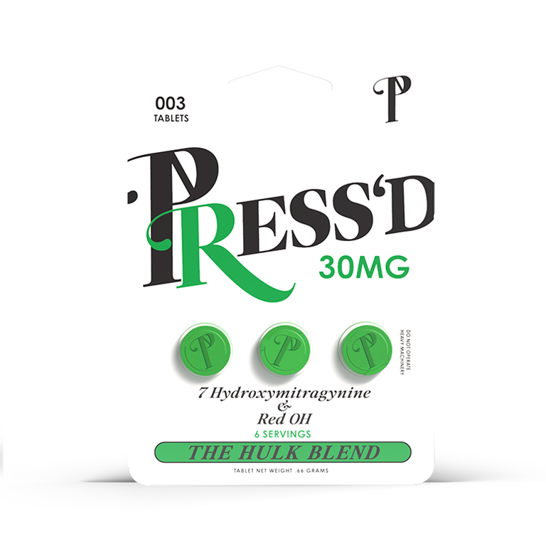 Press'd Kratom Tablets - Hulk Blend 3 Pack