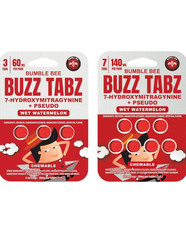 bumble bee buzz tabz chewable (3ct / 7ct) wet watermelon | 7 oh + pseudo extract bumble bee buzz tabz chewable (3ct / 7ct) wet watermelon | 7 oh + pseudo extract