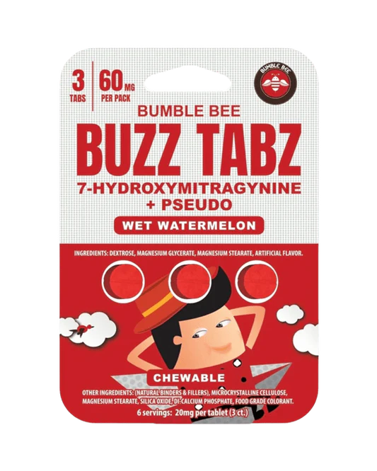 bumble bee buzz tabz chewable (3ct / 7ct) wet watermelon | 7 oh + pseudo extract bumble bee buzz tabz chewable (3ct / 7ct) wet watermelon | 7 oh + pseudo extract
