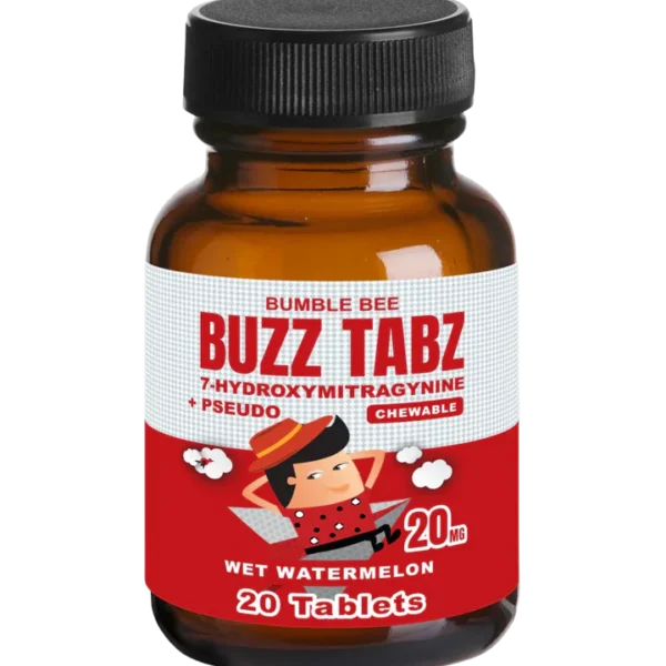 bumble bee buzz tabz watermelon (20ct jar) 20mg 7 oh + pseudo chewables