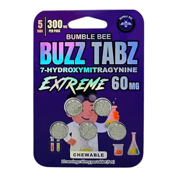 bumble bee buzz tabz extreme (5ct / 10ct / 20ct) 60mg 7 oh chewables