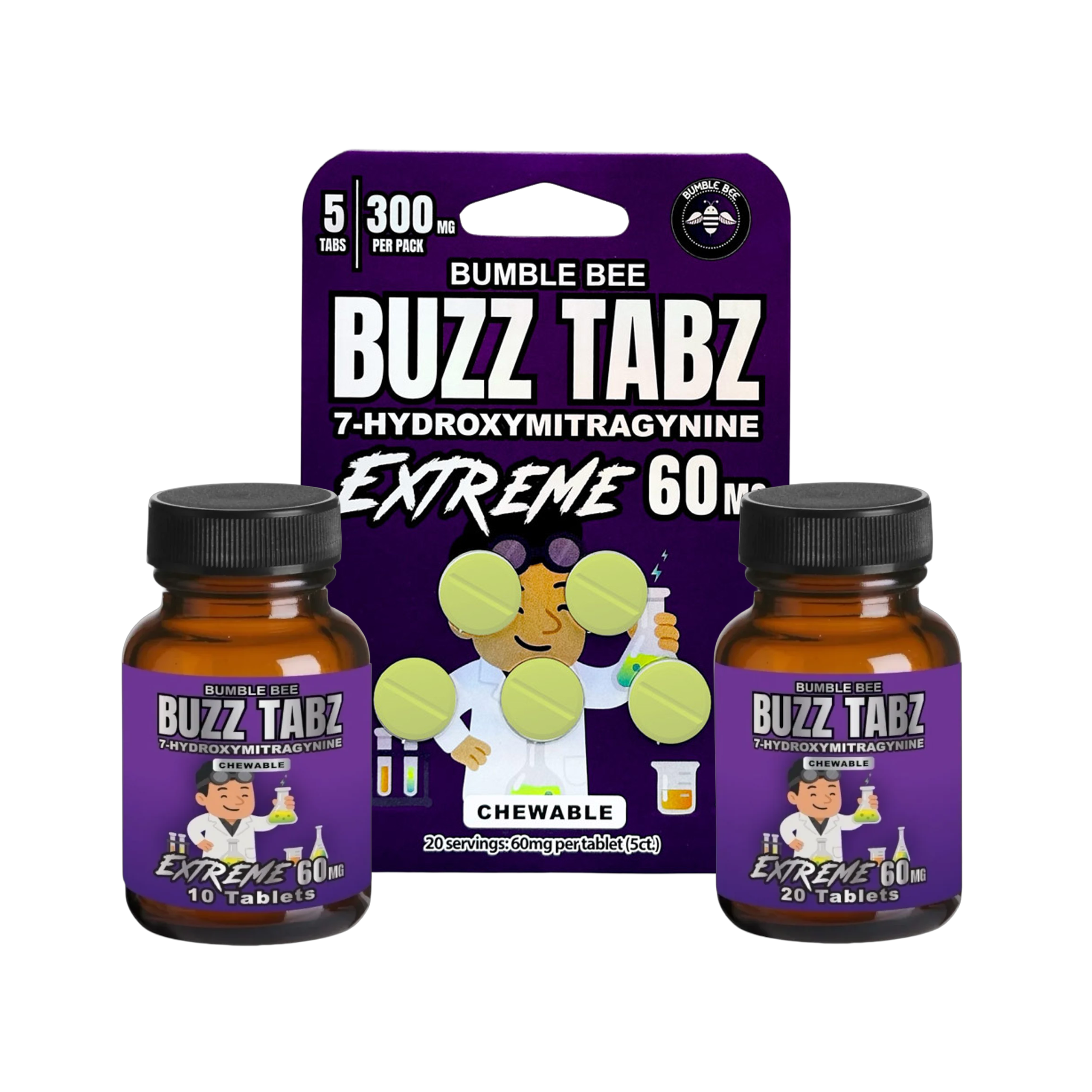 bumble bee buzz tabz extreme (5ct / 10ct / 20ct) 60mg 7 oh chewables bumble bee buzz tabz extreme (5ct / 10ct / 20ct) 60mg 7 oh chewables